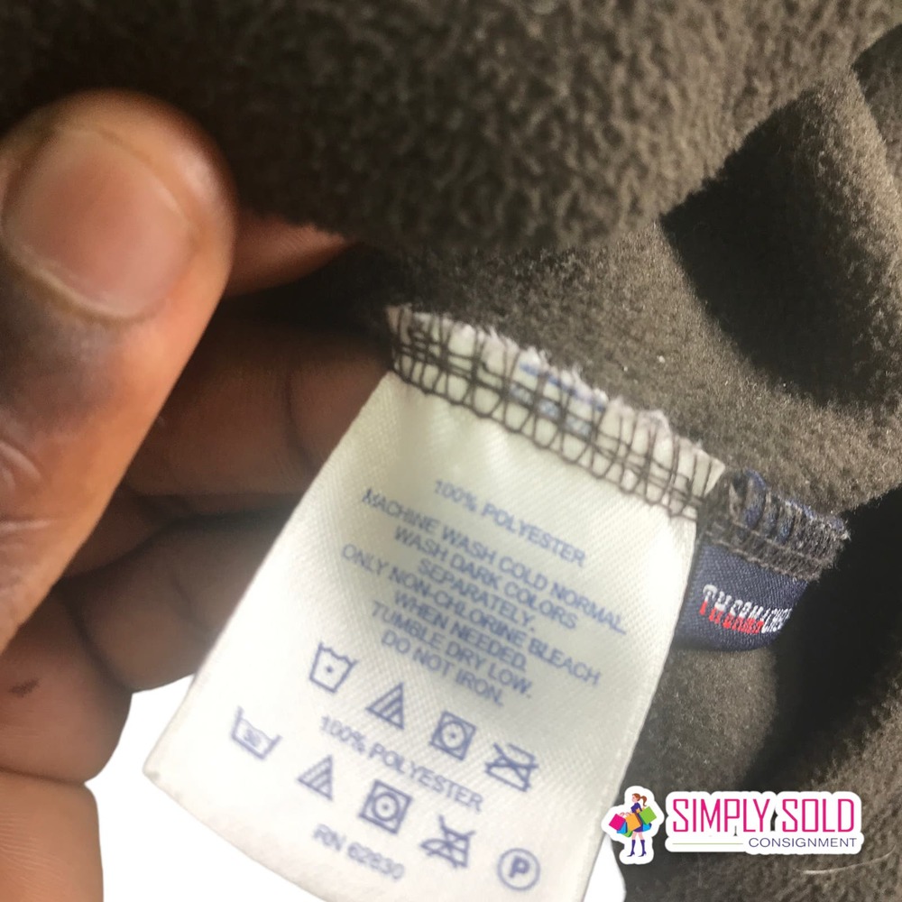 Lands' End Women's Fleece Jacket Therma Check Warm Quarter‎ Zip Brown Pullover M - Picture 5 of 8